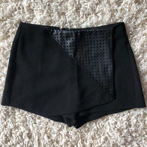 BCBG Faux Leather Panel Skort